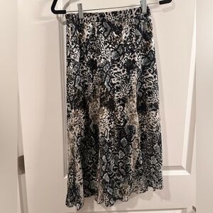 Alice + Olivia patterned silk/velvet midi skirt